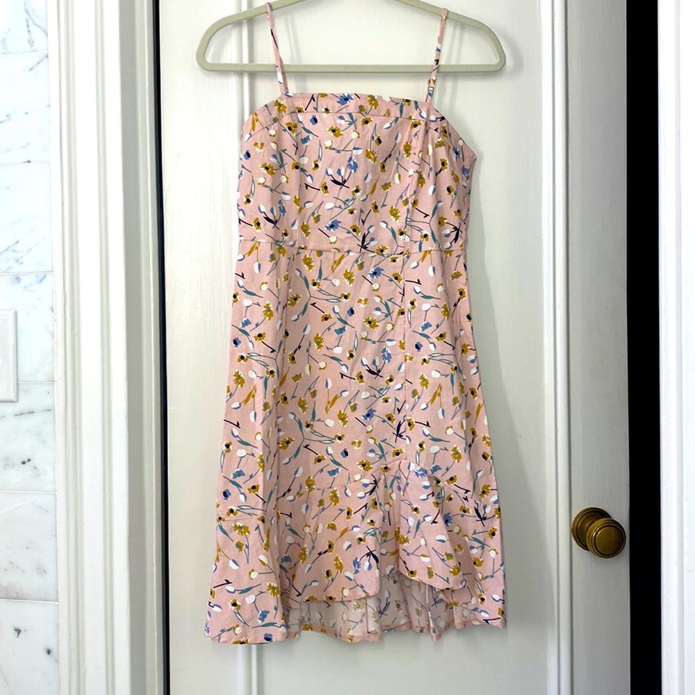 Aqua floral pink dress